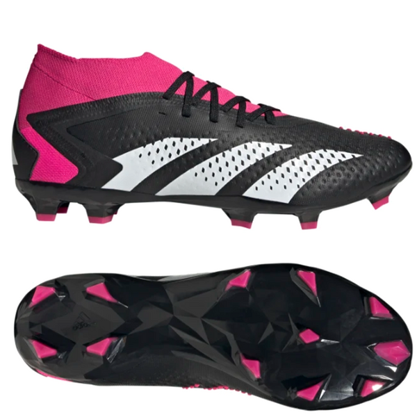 Mens Adidas Predator Accuracy.2  Firm Ground Boots Core Black/White/Shock Pink