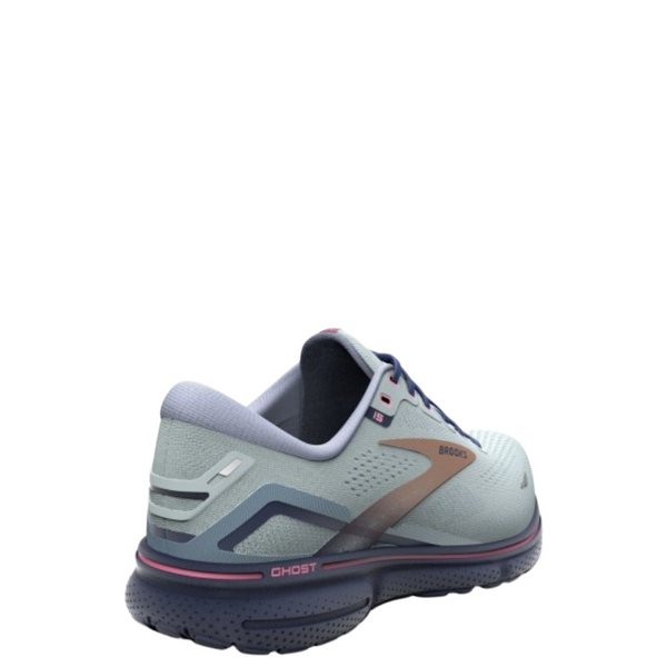 Womens Brooks Ghost 15 Spa Blue/Neo Pink/Copper