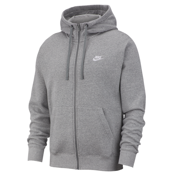 Mens Nike Sportswear Club Fleece Full-Zip Hooded Jacket Grey