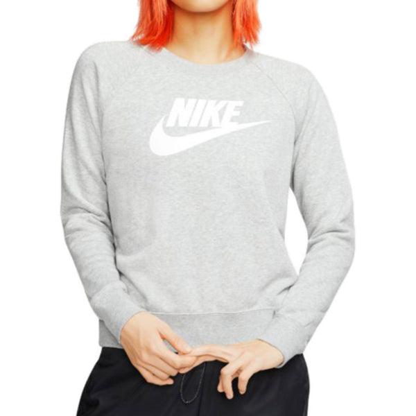 Womens Nike Sportswear Essential Fleece Crew Grey