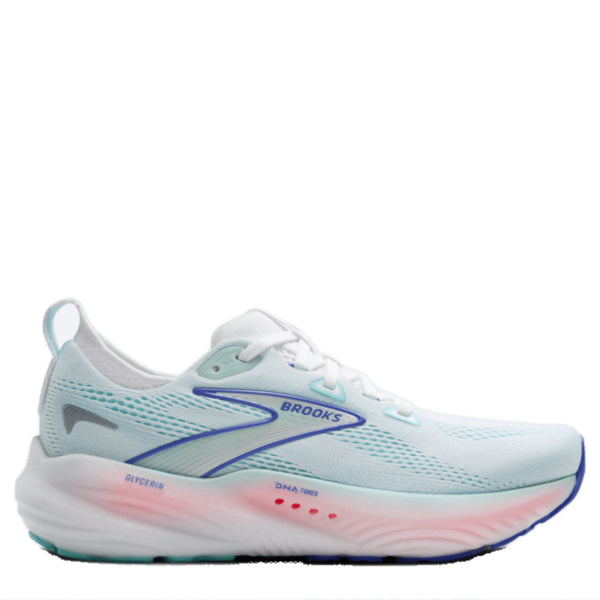 Womens Brooks Gylcerin 22 White/Limpet Shell/Amparo Blue