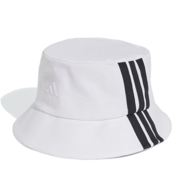 Adidas 3 Stripe Bucket Hat White
