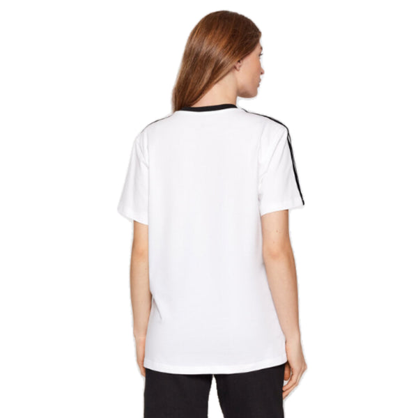 Womens Adidas Essentials 3 Stripe Tee White/Black