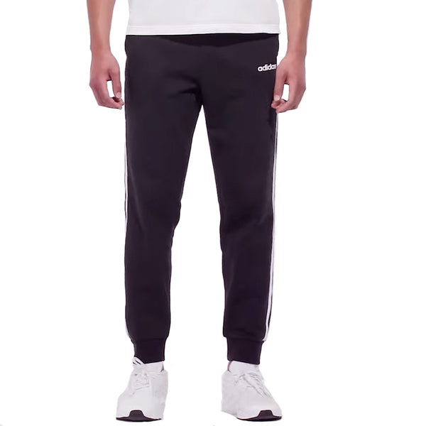 Mens Adidas Essentials 3-Stripes Tapered Cuffed Pants Black