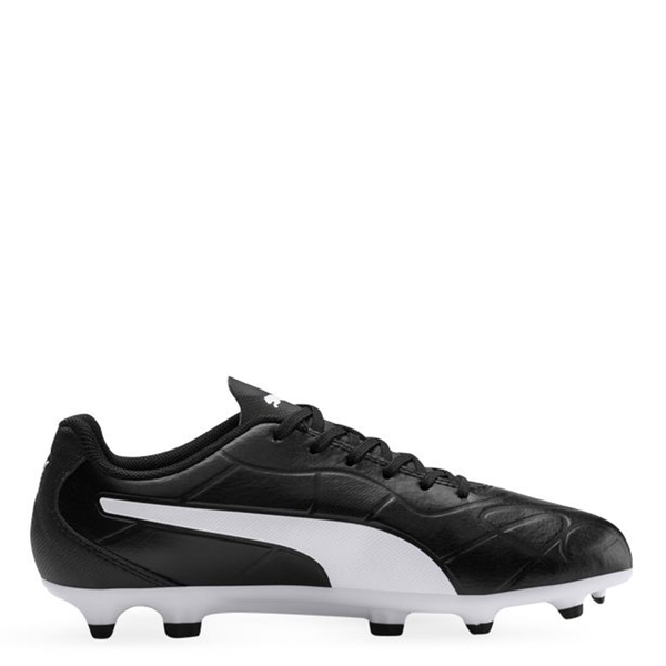 Kids Puma Monarch FG Football Boots Black/White