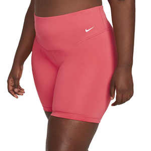 Womens Nike One Mid Rise 7 Inch Bike Shorts Pink