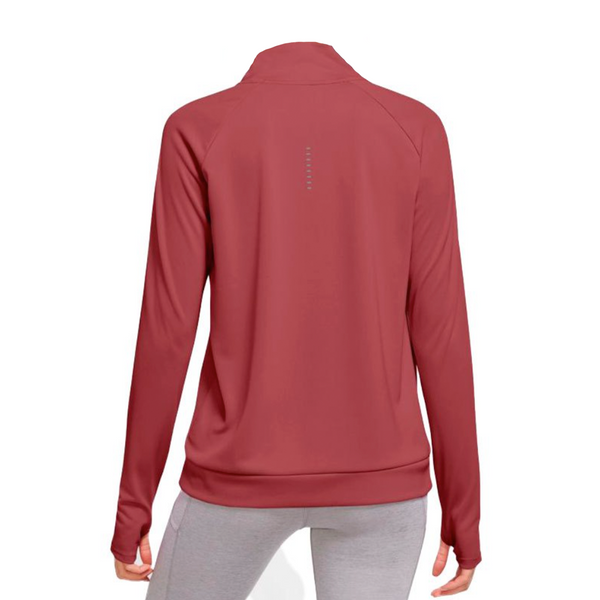 Back View of Womens Nike Swoosh 1/4 Zip Long Sleeve Running Top Canyon Red